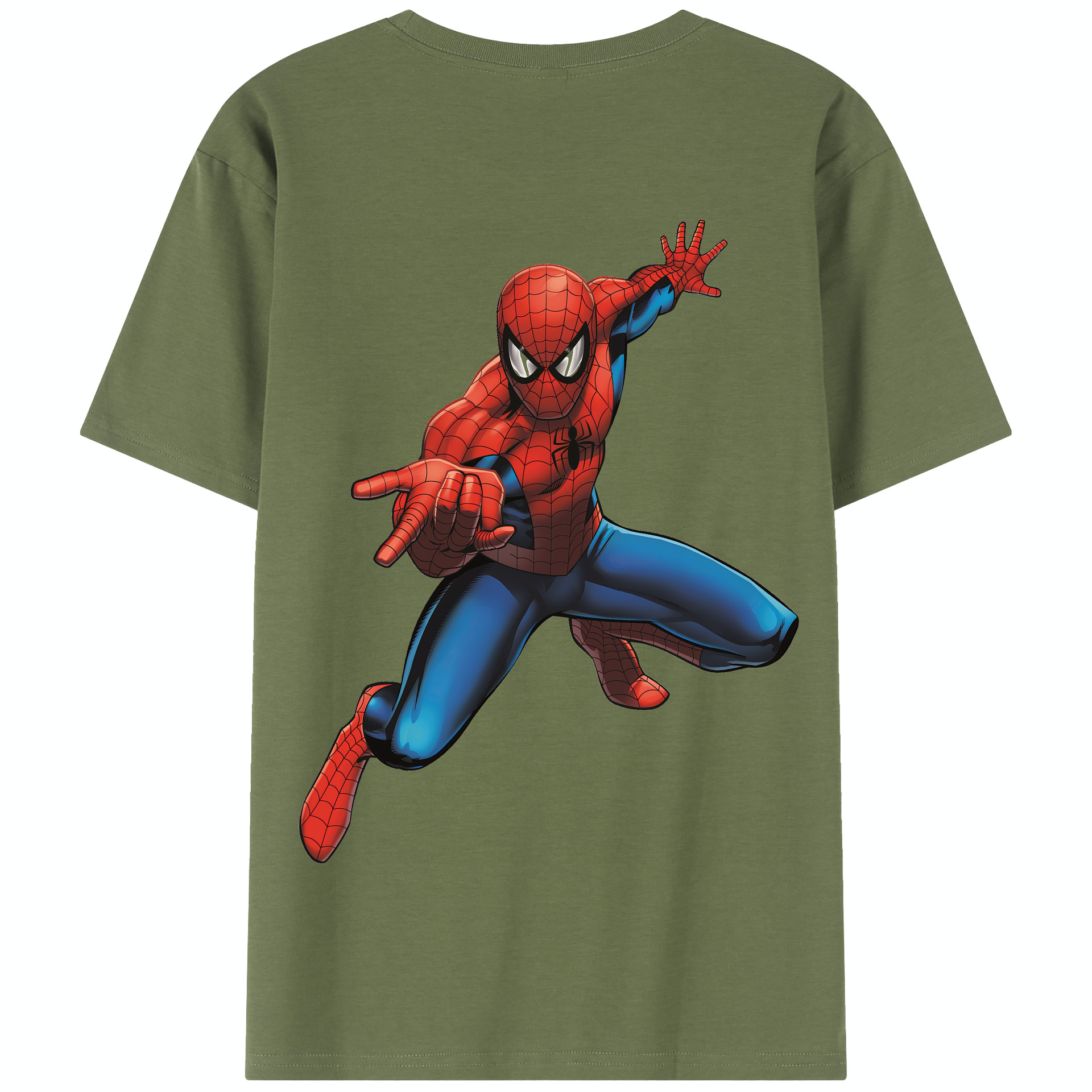 （画像用） Spider Man スパイダーマン 綿100％半袖Tシャツ（背面プリント）